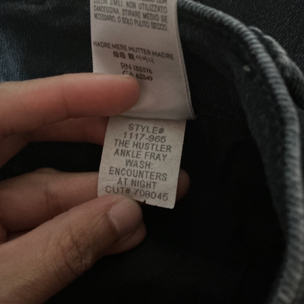 MOTHER The Hustler Ankle Fray Jeans Encounters At Night Black 1117-966 Size 23 - Picture 6 of 7